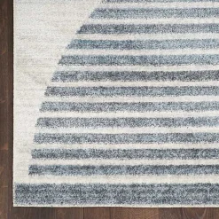 Hot Kirklands Home Blue Linear Geometric Washable Runner, 2x12