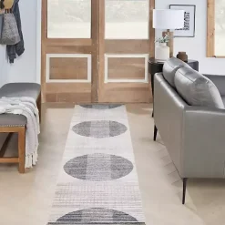 Hot Kirklands Home Blue Linear Geometric Washable Runner, 2x12
