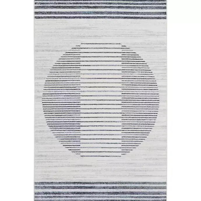 Outlet Kirklands Home Blue Linear Sphere Washable Area Rug, 3x5