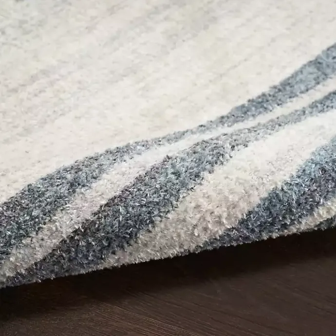 Outlet Kirklands Home Blue Linear Sphere Washable Area Rug, 3x5