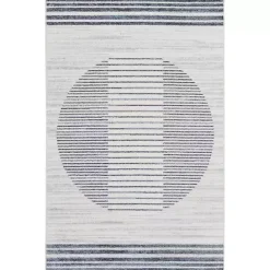 Kirklands Home Blue Linear Sphere Washable Area Rug, 4x6