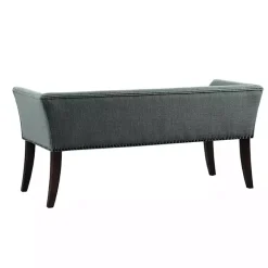 Sale Kirklands Home Low Back Flared Nailhead Trim Bench Blue