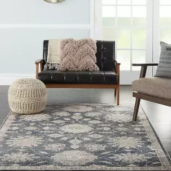 Kirklands Home Blue Lush Vines Area Rug, 5x7