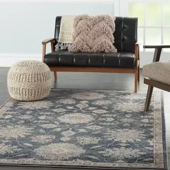 Kirklands Home Blue Lush Vines Area Rug, 5x7