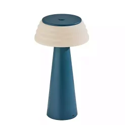 Sale Kirklands Home Metal Cordless Lamp with White Ribbed Shade Blue