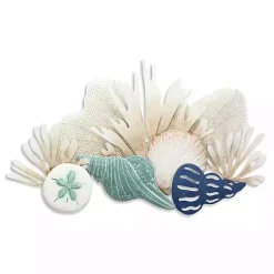 Kirklands Home Blue Metal Reef and Shell Wall Plaque