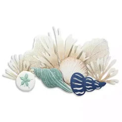 Kirklands Home Blue Metal Reef and Shell Wall Plaque