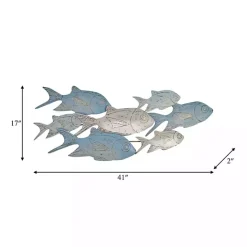 Hot Kirklands Home Metal School of Fish Wall Plaque Blue