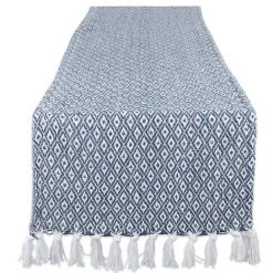 Best Kirklands Home Mini Diamond Fringe End Table Runner, 108 in. Blue