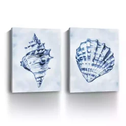 Clearance Kirklands Home Blue Ocean Treasures Canvas Art Prints, Set of 2
