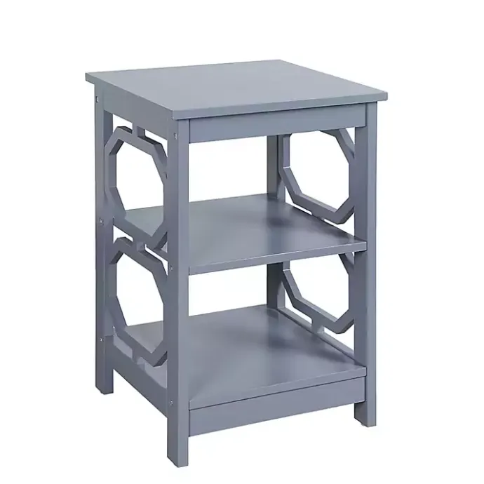 Outlet Kirklands Home Octagon 2-Shelf Accent Table Blue