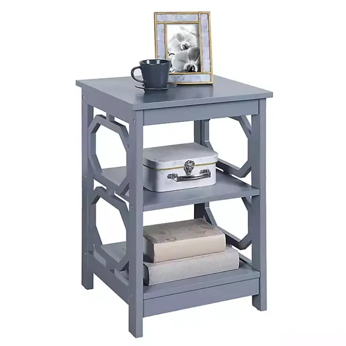 Outlet Kirklands Home Octagon 2-Shelf Accent Table Blue