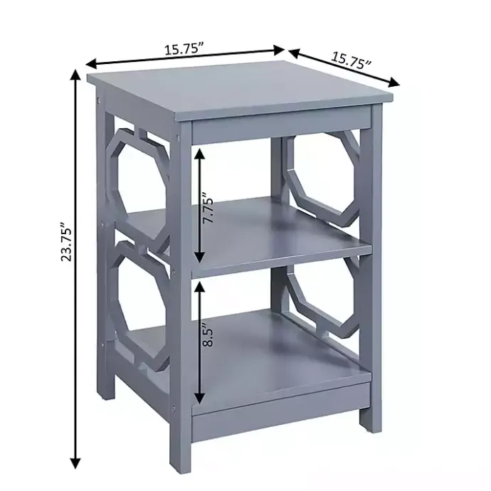 Outlet Kirklands Home Octagon 2-Shelf Accent Table Blue