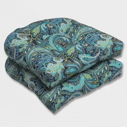 Outlet Kirklands Home Paisley Outdoor Seat Cushions, Set of 2 Blue