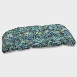 New Kirklands Home Paisley Outdoor Settee Cushion Blue