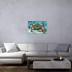 New Kirklands Home Palette Crab Canvas Art Print Blue