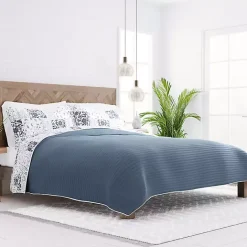 Clearance Kirklands Home Blue Patchwork Reversible 3-pc. Queen Quilt Set