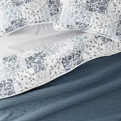 Clearance Kirklands Home Blue Patchwork Reversible 3-pc. Queen Quilt Set