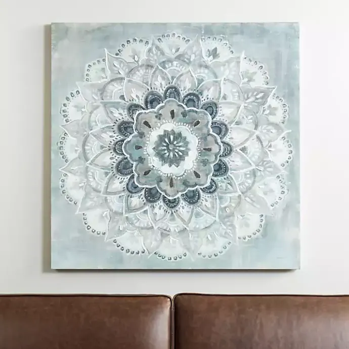 Kirklands Home Blue Paulo Sunburst Canvas Art Print Gray