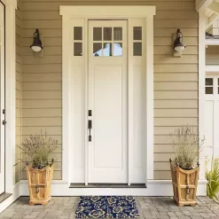 Online Kirklands Home Blue Peonies Coir Doormat