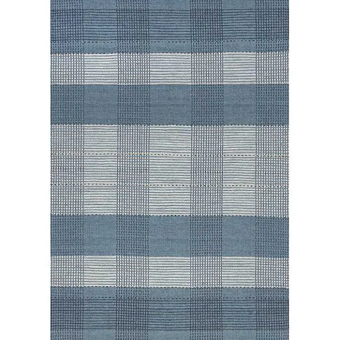 Discount Kirklands Home Plaid Emily Henderson x RugsUSA Area Rug, 5x8 Blue