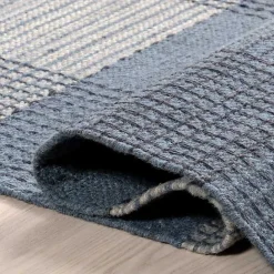 Discount Kirklands Home Plaid Emily Henderson x RugsUSA Area Rug, 5x8 Blue