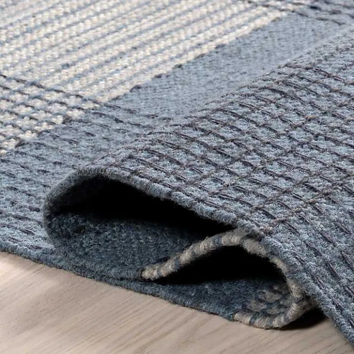 Discount Kirklands Home Plaid Emily Henderson x RugsUSA Area Rug, 5x8 Blue