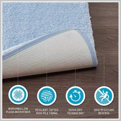 Online Kirklands Home Plush Microfiber Bath Mat, 20x30 Blue