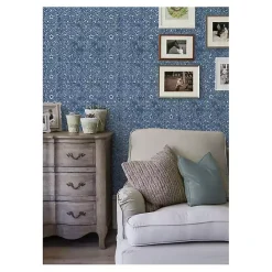 Hot Kirklands Home Provincial Tiles Peel & Stick Wallpaper Blue