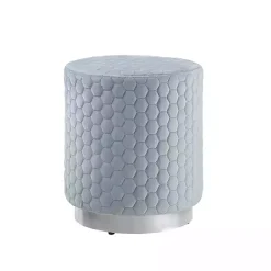 Clearance Kirklands Home Blue Quilted Honeycomb Ottoman