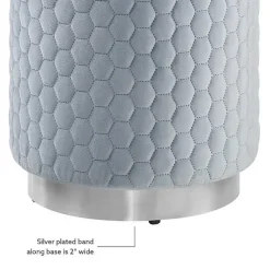 Clearance Kirklands Home Blue Quilted Honeycomb Ottoman