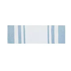 Discount Kirklands Home Blue Reversible Stripe Trim Bath Mat, 72 in.