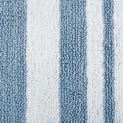 Discount Kirklands Home Blue Reversible Stripe Trim Bath Mat, 72 in.