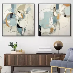 Outlet Kirklands Home Blue Rhythms Framed Canvas Art Prints, Set of 2