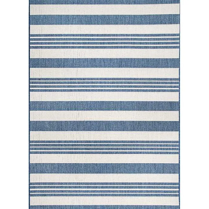Kirklands Home Robin Stripe Outdoor Rug, 5x8 Blue