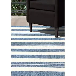 Kirklands Home Robin Stripe Outdoor Rug, 5x8 Blue