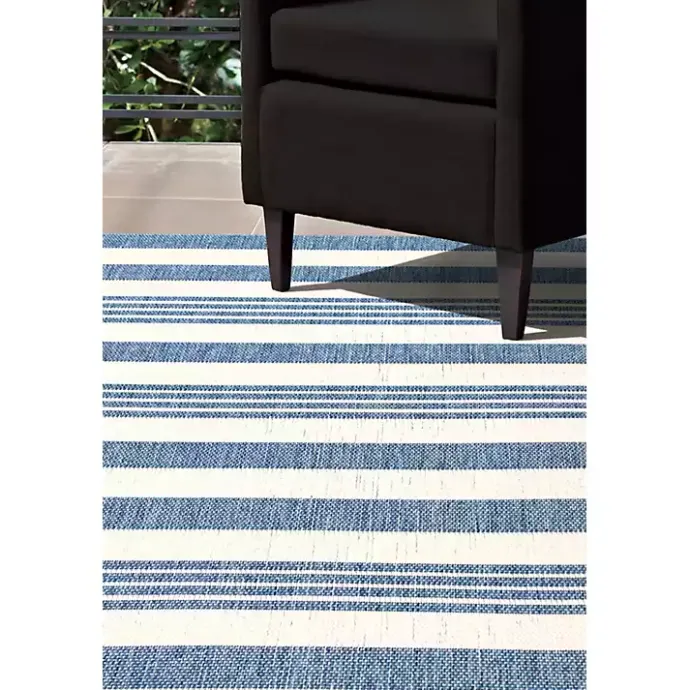 Kirklands Home Robin Stripe Outdoor Rug, 5x8 Blue