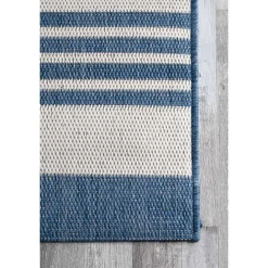 Kirklands Home Robin Stripe Outdoor Rug, 5x8 Blue
