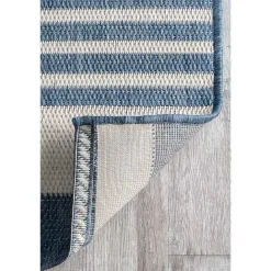 Kirklands Home Robin Stripe Outdoor Rug, 5x8 Blue