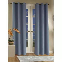 Sale Kirklands Home Room Darkening Curtain Panel Set, 84 in. Blue