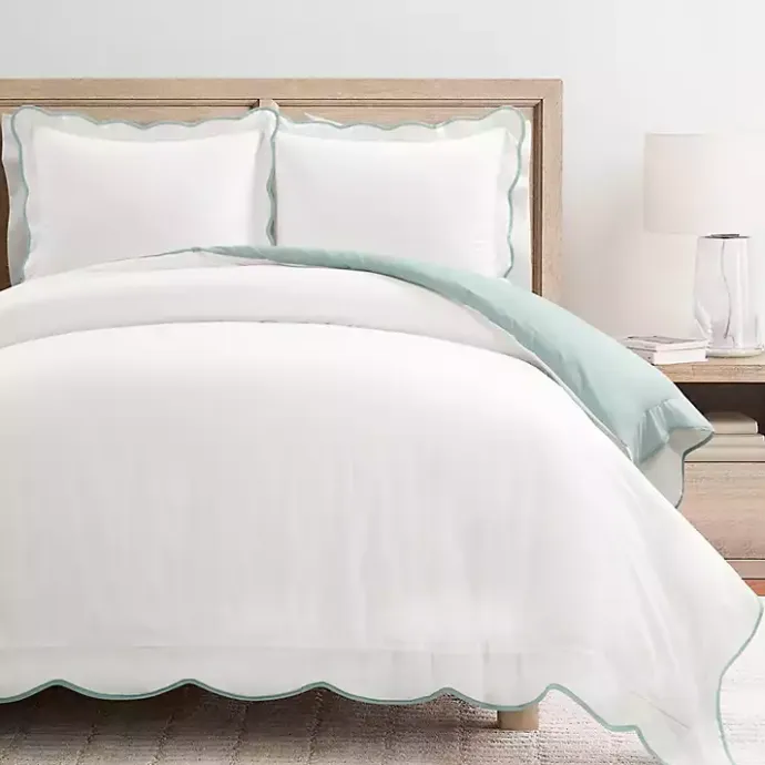 Kirklands Home Blue Scallop Edge 3-pc. Full/Queen Duvet Cover Set