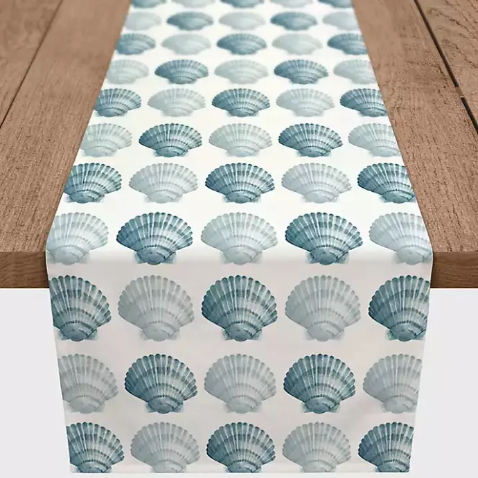 Discount Kirklands Home Blue Scallop Seashells Table Runner, 72 in.