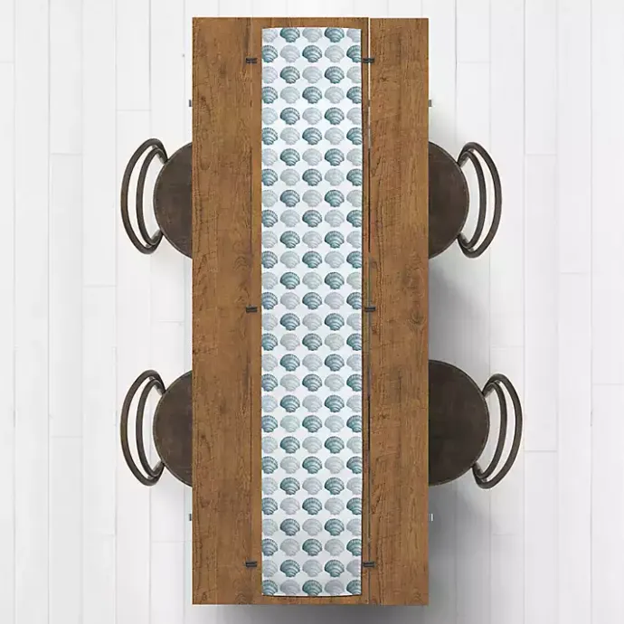 Discount Kirklands Home Blue Scallop Seashells Table Runner, 72 in.