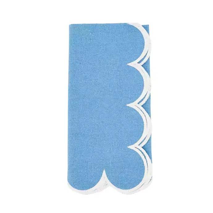 Discount Kirklands Home Scalloped Edge Napkins, Set of 4 Blue
