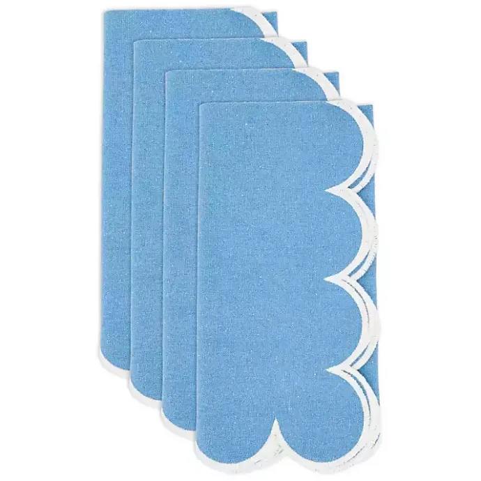Discount Kirklands Home Scalloped Edge Napkins, Set of 4 Blue