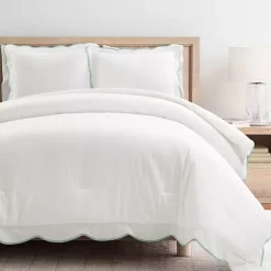 Clearance Kirklands Home Blue Scalloped Edge 3-pc. Full/Queen Comforter Set