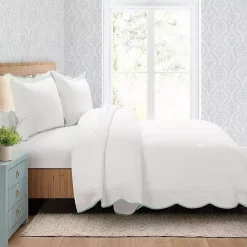 Clearance Kirklands Home Blue Scalloped Edge 3-pc. Full/Queen Comforter Set