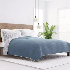 Online Kirklands Home Blue Scalloped Reversible 3-pc. Queen Quilt Set
