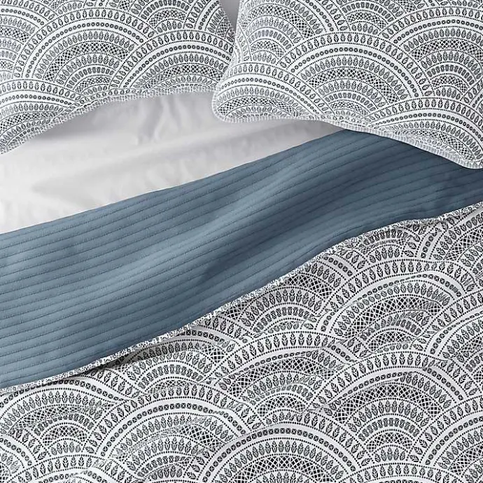 Online Kirklands Home Blue Scalloped Reversible 3-pc. Queen Quilt Set
