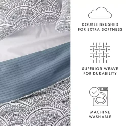 Online Kirklands Home Blue Scalloped Reversible 3-pc. Queen Quilt Set